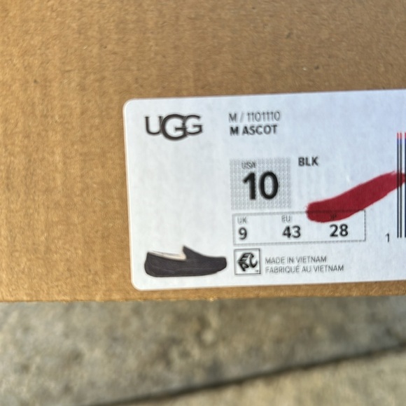 UGG Mens Slippers Ascot Black Size 10 & 11 Nwt - Picture 10 of 10